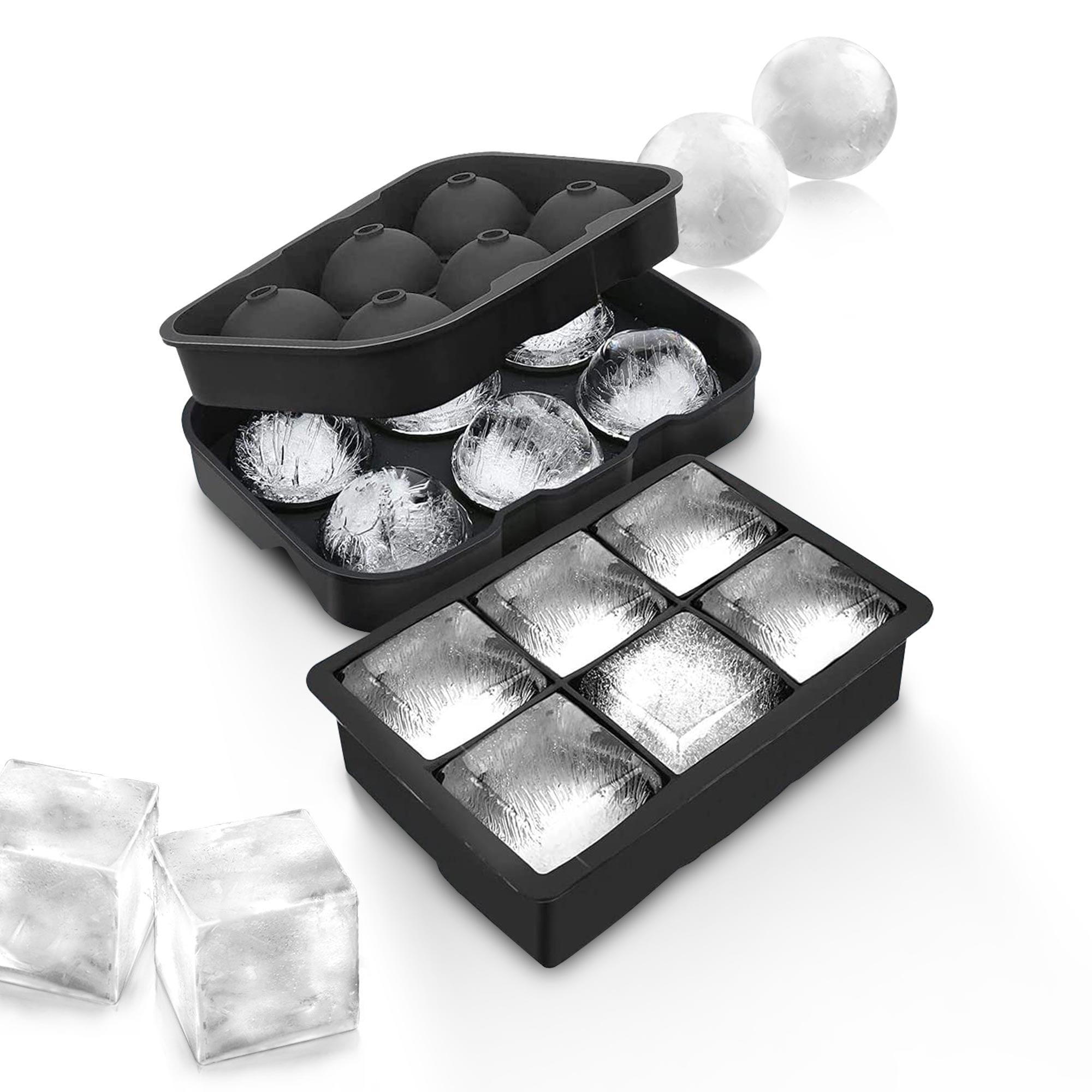 VVAYHUA Ice Cube Tray, 2 Pack Flexible Silicone 22 Ice Balls Maker
